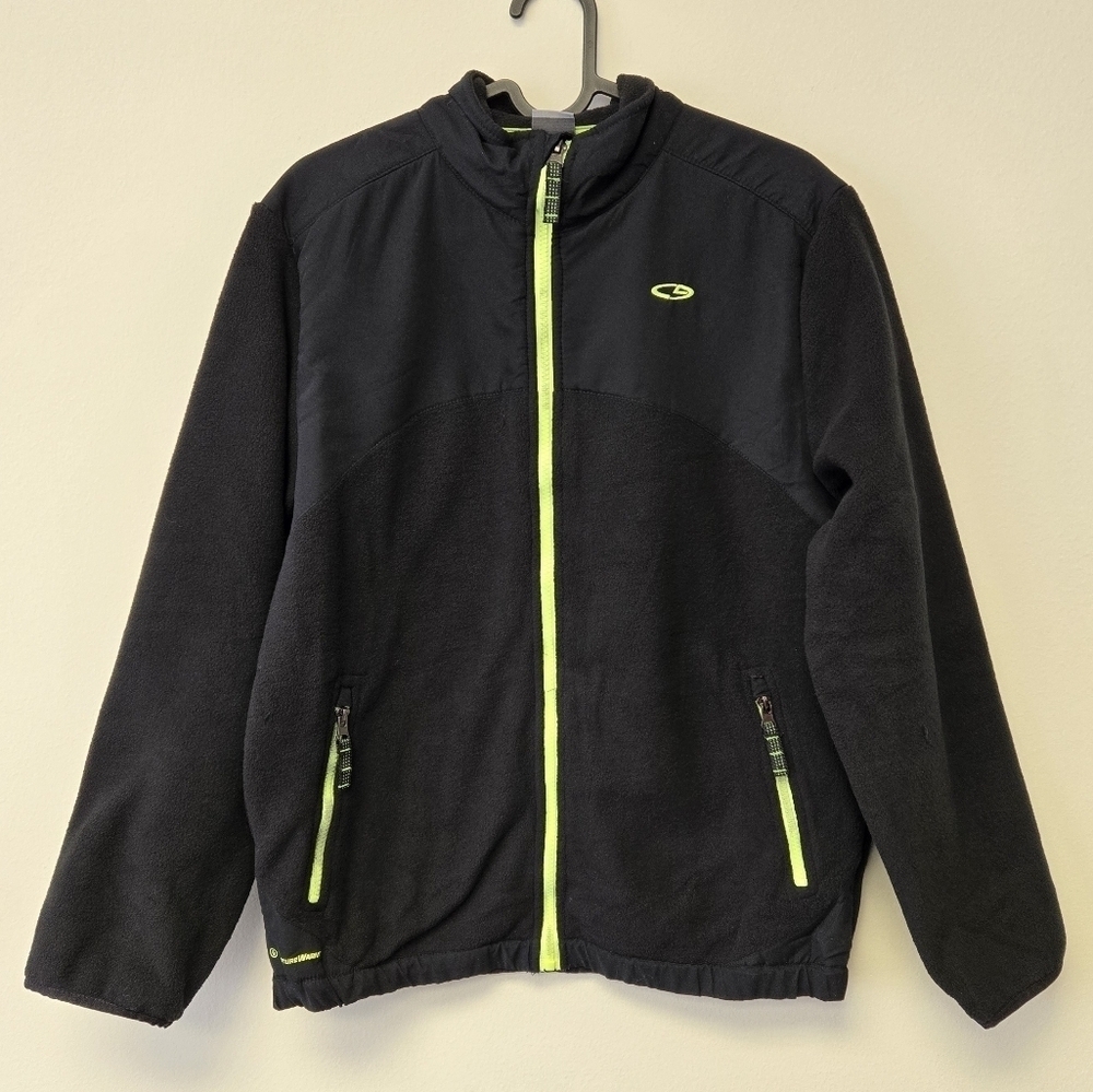 C9 By Champion Venture warm Fleece Jacket Black neon green accent L 12 - 14